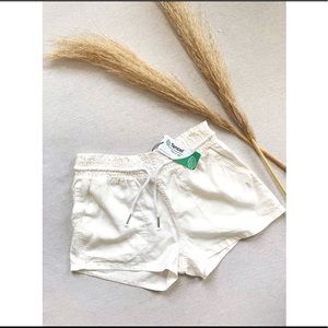 White draw string shorts